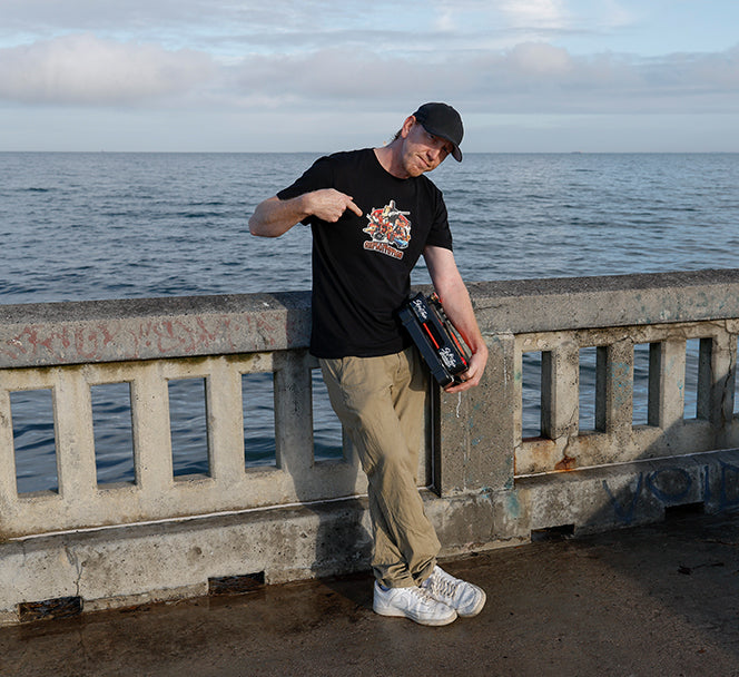 Ozploitation Tee (Black/White) + Sticker Pack